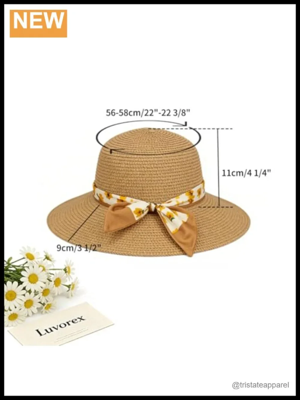 Straw Wide Brim Sun Hat with Chin Strap, Foldable Beach Travel Hat